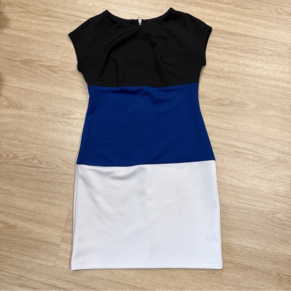 Carole Little Blue and White Sheath Mini Dress